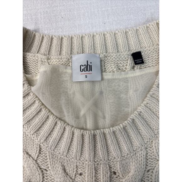 CABI Cottagecore Ethereal Corset Lace Cable Knit Sweater Cream Ivory 3157 S - Picture 6 of 11